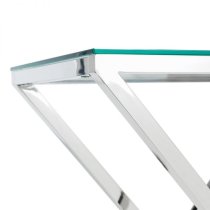 Balesego Clear Glass Top Console Table With Chrome Base