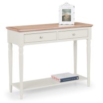 Pacari Console Table In Limed Oak And Grey With 2 Drawers