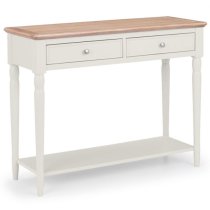 Pacari Console Table In Limed Oak And Grey With 2 Drawers