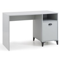 Laasya Wooden Computer Desk In Grey With 1 Door