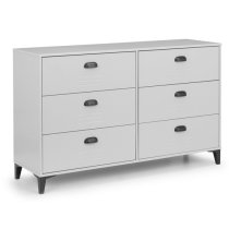 Laasya Wooden Chest Of Drawers In Grey With 6 Drawers