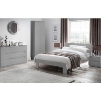 Magaly Wooden Chest Of Drawers In Grey High Gloss With 5 Drawers