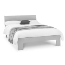 Magaly Wooden Double Bed In Grey High Gloss