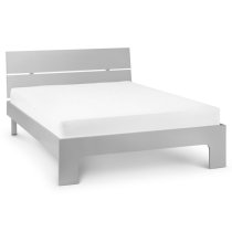 Magaly Wooden Double Bed In Grey High Gloss