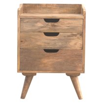 Ouzel Wooden Gradient Gallery Back Bedside Cabinet In Oak Ish