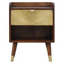 Manila Wooden Bedside Cabinet In Chestnut Gold With 1 Drawer