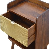 Manila Wooden Bedside Cabinet In Chestnut Gold With 1 Drawer