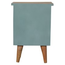 Berth Wooden Bedside Cabinet In Green Hand Painted And Oak