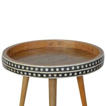 Ouzel Wooden Nordic Style End Table In Bone Inlay And Oak