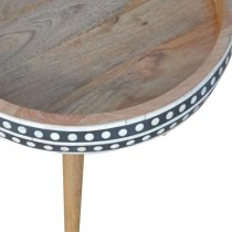 Ouzel Wooden Nordic Style End Table In Bone Inlay And Oak