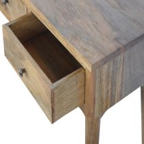 Neligh Wooden Console Table In Natural Oak Ish With 3 Drawers