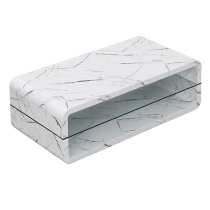 Xono High Gloss Coffee Table With Shelf In Vida Marble Effect