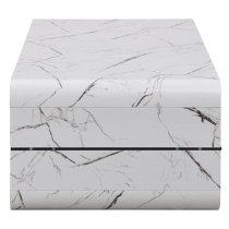 Xono High Gloss Coffee Table With Shelf In Vida Marble Effect