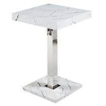 Topaz Vida Marble Effect Gloss Bar Table 4 Coco Black Stools