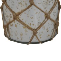 Wasilla Glass Jar Lantern In Antique Mercury With Rope