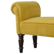 Cassia Velvet Hallway Seating Bench In Mustard