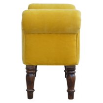 Cassia Velvet Hallway Seating Bench In Mustard