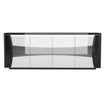 Zaire LED Sideboard In Black And White High Gloss With 4 Doors