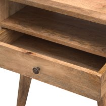 Neligh Wooden Bedside Cabinet In Natural Oak Ish With Open Slot