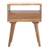 Neligh Wooden Bedside Cabinet In Natural Oak Ish With Open Slot