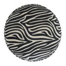 Aqua Velvet Nordic Style Footstool In Zebra Printed And Walnut