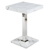 Topaz Vida Marble Effect Gloss Bar Table 2 Coco Black Stools