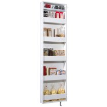 Novato Mirrored Rotating Shoe Storage Cabinet In White