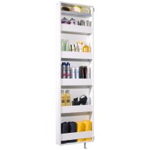 Novato Mirrored Rotating Shoe Storage Cabinet In White