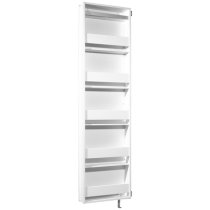 Novato Mirrored Rotating Shoe Storage Cabinet In White