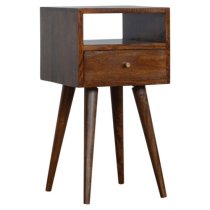 Tufa Wooden Petite Bedside Cabinet In Light Walnut