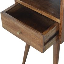 Tufa Wooden Petite Bedside Cabinet In Light Walnut