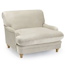 Plimpton Velvet Lounge Chair With Wooden Legs In Beige