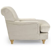 Plimpton Velvet Lounge Chair With Wooden Legs In Beige