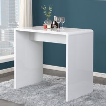 Glacier White High Gloss Bar Table With 4 Candid White Stools