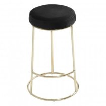 Intercrus Black Velvet Bar Stools With Gold Frame In A Pair