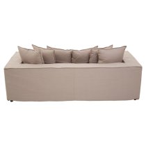 Marseilles Upholstered Fabric 3 Seater Sofa In Grey