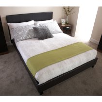 Alcester Faux Leather Small Double Bed In Black