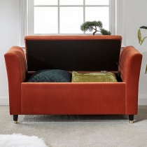 Gospel Fabric Upholstered Storage Hallway Bench In Russet