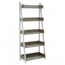 Bradken Ladder 5 Tier Wooden Shelving Unit In Natural Oak