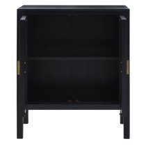 Corson Cane Rattan Wooden Sideboard With 2 Doors In Black