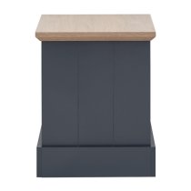 Kirkby Wooden Lamp Table In Slate Blue With Shelf