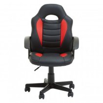 Katy Faux Leather Gaming Chair In Black And Red