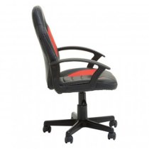 Katy Faux Leather Gaming Chair In Black And Red