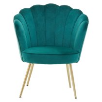 Ovaley Upholstered Velvet Accent Chair In Emerald Green