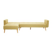 Hansa Large Velvet Corner Sofa In Olive