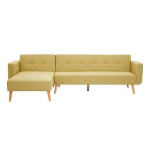 Hansa Large Velvet Corner Sofa In Olive