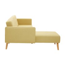 Hansa Large Velvet Corner Sofa In Olive