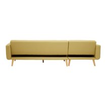 Hansa Large Velvet Corner Sofa In Olive