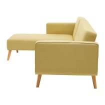 Hansa Large Velvet Corner Sofa In Olive