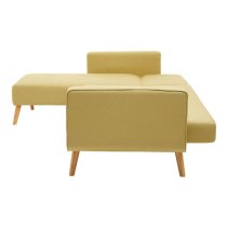 Hansa Large Velvet Corner Sofa In Olive